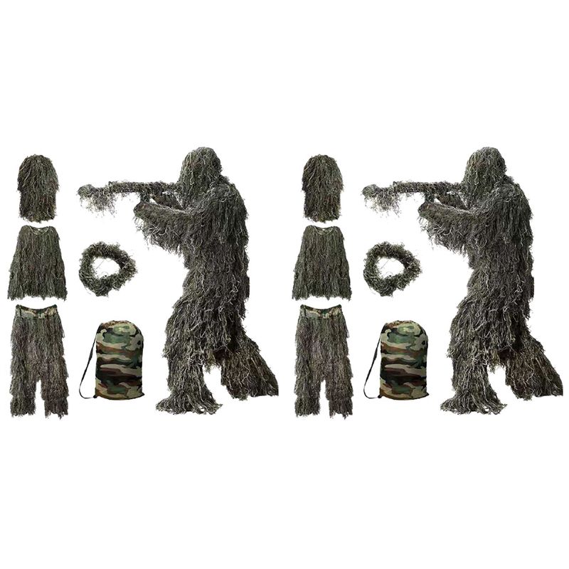 AEF6-2X 5 In 1 Ghillie Suit,3D - огляд і ціна Hunting Outdoor Apparel