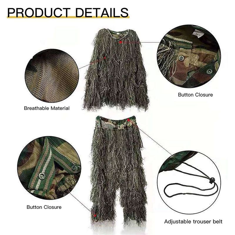 AEF6-2X 5 In 1 Ghillie Suit,3D - огляд і ціна Hunting Outdoor Apparel